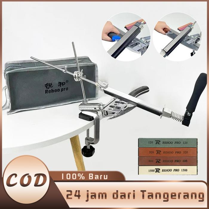 Pengasah Pisau Profesional Dan Batu Asah Kit Pengasah Pisau Sudut Tetap