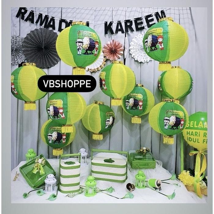 PREMIUM LAMPION BULAT HIASAN IDUL FITRI BACKDROP DEKORASI HARI RAYA