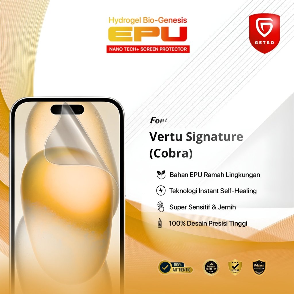 Getso BIO-HYDRO EPU Hydrogel Pelindung Layar for Vertu Signature (Cobra) Premium Protection Film Ben