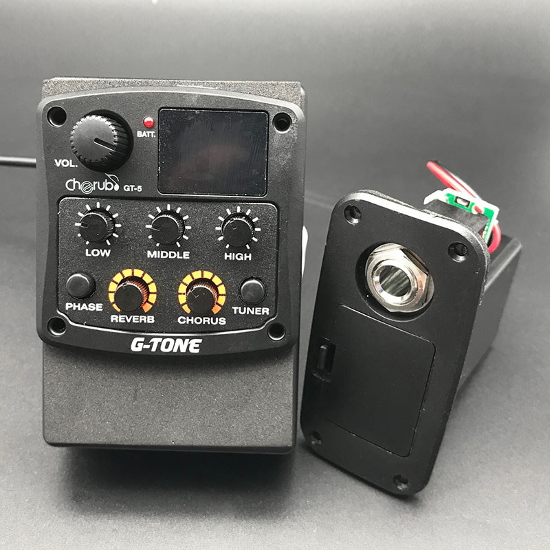 Cherub G-Tone GT-6/5/4/3 3Band 4-band Acoustic Guitar Equalizer with Tuner Guitarra Preamp Piezo