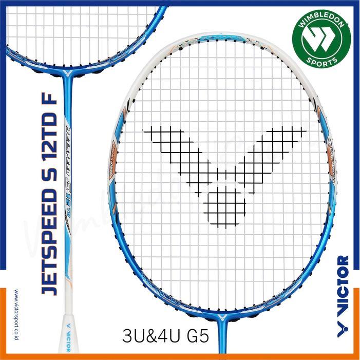 TerbaruBest Seller Raket Badminton Victor Jetspeed S 12 Td F Biru / Victor Js-12Td F