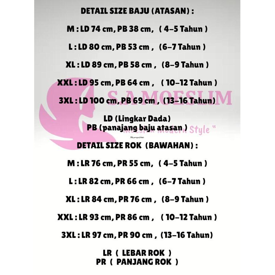 S.A MOESLIM RAYA DRESS ONE STE 3 IN 1 GAMIS ANAK BAHAN RAYON TWILL MIX KNIT PREMIUM KEKINIAN MANASIK