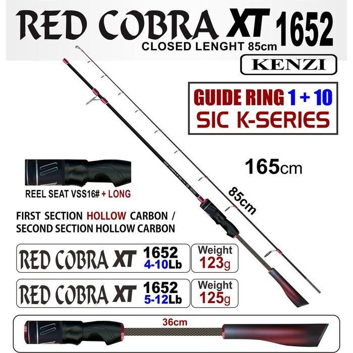 KENZI Rod Pancing Red Cobra XT 1652 Joran Reel alat pancing
