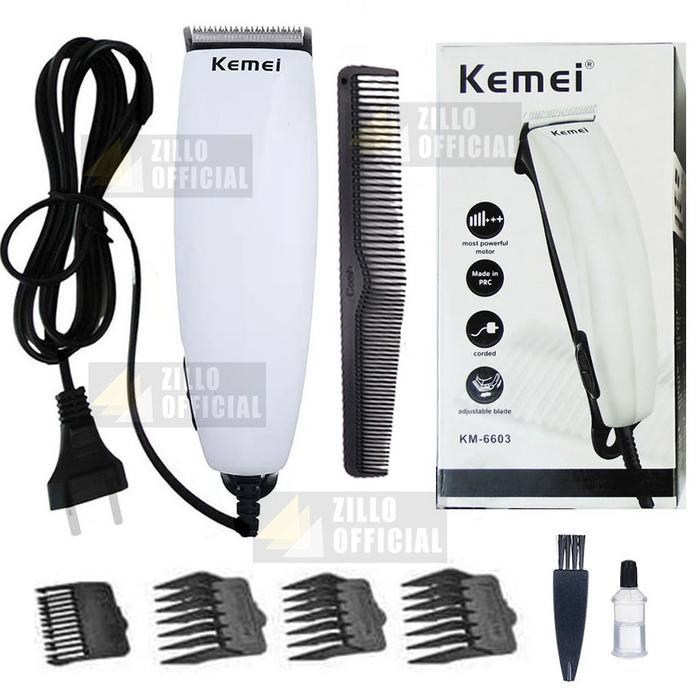 KEMEI Mesin Cukur Rambut Listrik Alat Pencukur Rambut BONUS Gunting Sasak Alat Potong Rambut Zillo