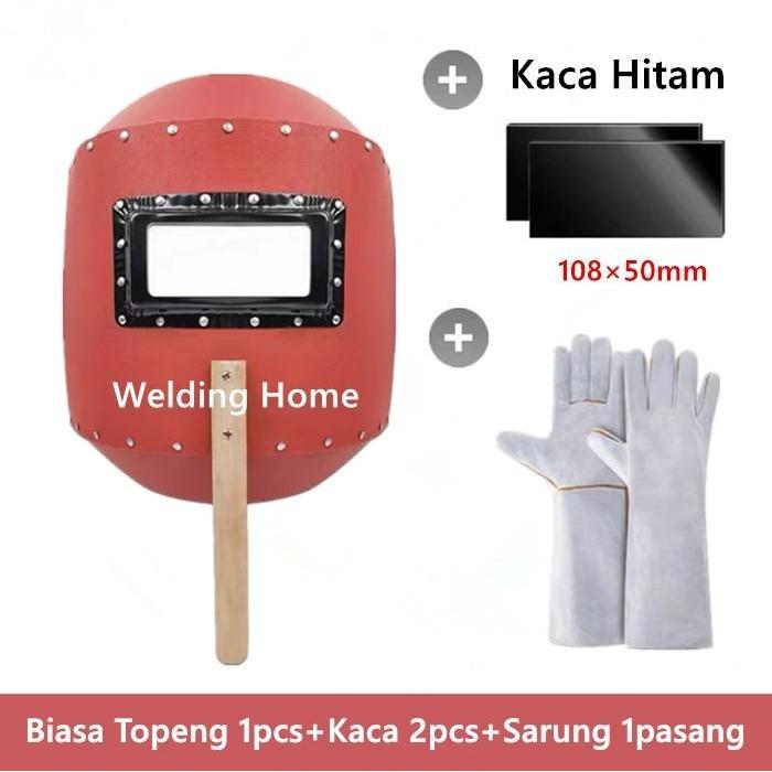 Topeng Las Kedok Las Helm Las Welding helmet Kaca Sarung Tangan Biasa