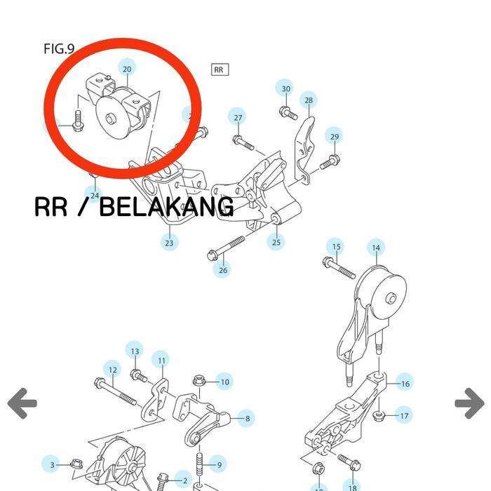 engine mounting belakang karimun estilo 4 cylinder