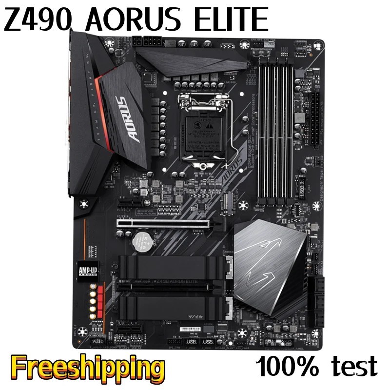 For Gigabyte Z490 AORUS ELITE Motherboard 128GB HDMI M.2 SATA3.0 LGA 1200 DDR4 ATX Z490 Mainboard 10