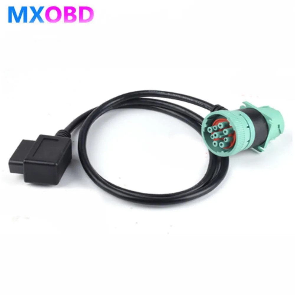 New OBD2 Truck Diagnostic Scanner Cable Adapter J1939 OBD 9 Pin 9Pin to OBD 16Pin Female Diagnostic 