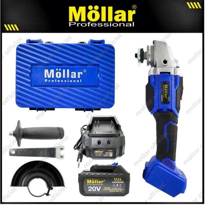 MOLLAR CAG20550 Cordless Angle Grinder / Gerinda Baterai Brushless HEAVY DUTY