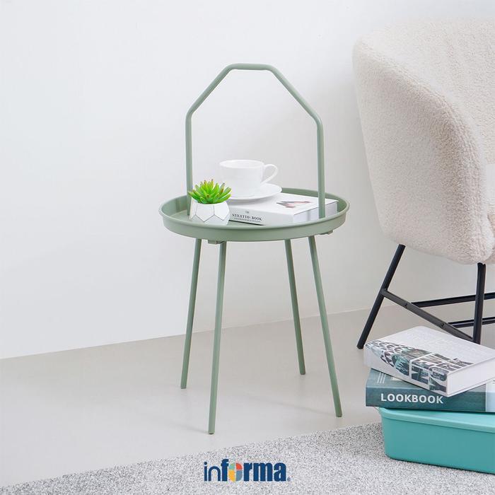 Informa Hanna Meja Sisi Round - Hijau Nakas Bedside Table Meja Kecil Baca Kopi