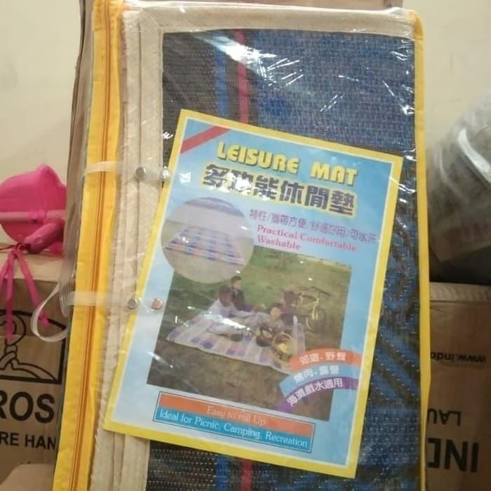 Tikar Piknik Lipat 3x4 / Tikar Leisure Mat 3x4 / Tiker Karpet lisermat Tikar Anyaman Lipat plastik
