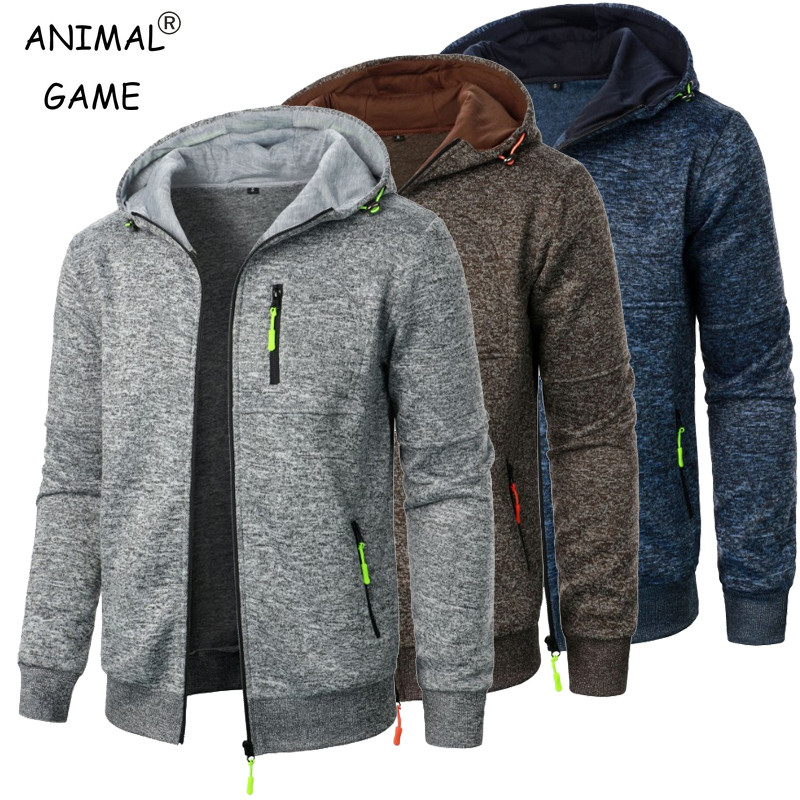 New Streetwear Men'S Long Sleeve Sweatshirts For Men Zipper Hooded Oversize Winter Warm Jacket Coat