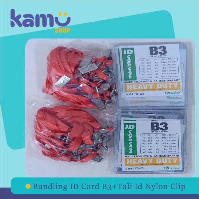 Bundling Id Card B3+Tali Id Card Nylon Clip-Nyl [2 Pasang]