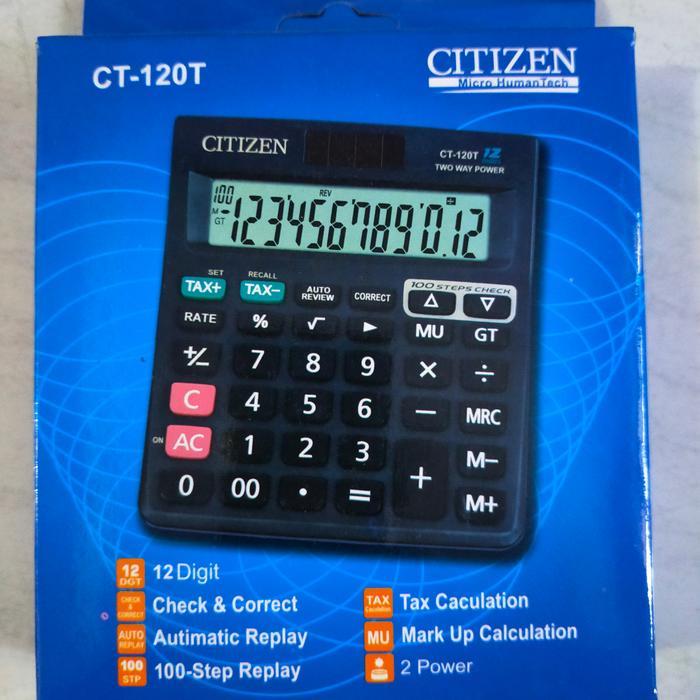 Kalkulator Citizen Ct 120T Kalkulator Dagang Ukuran Besar 12Digit