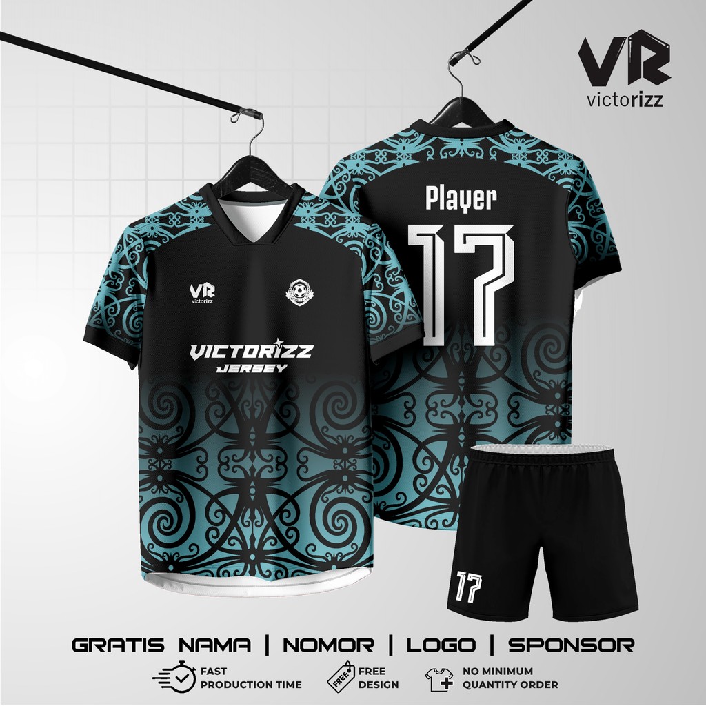 JERSEY FULL PRINTING FREE CUSTOM DESIGN CUSTOM NAMA DAN NOMOR | JERSEY FUTSAL/SEPAK BOLA/BADMINTON/V