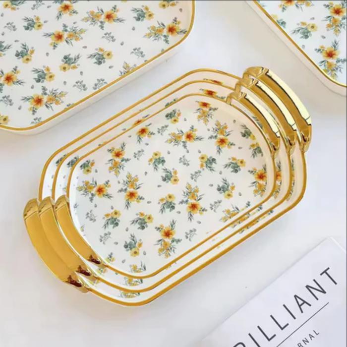 Nampan Saji Wadah Makanan 3 Set / Baki Makanan Food Tray / Nampan Saji Prasmanan Aesthetic