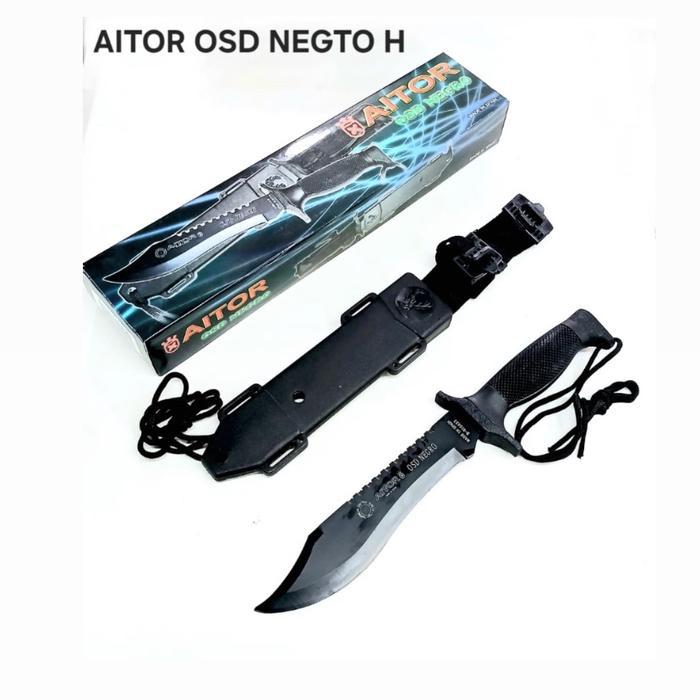 Diskon Pisau Aitor Oso Negro Hitam / Aitor Osd Negro Survival/ Perlengkapan Dinas / Pisau Survival