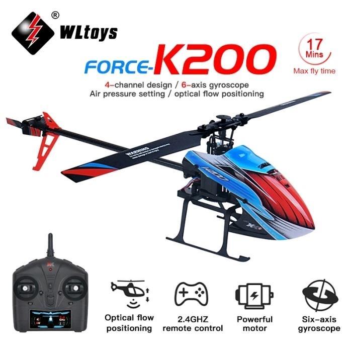 WLTOYS XK K200 RC HELIKOPTER 4CH RC PESAWAT 2.4G 3D 6G SISTEM