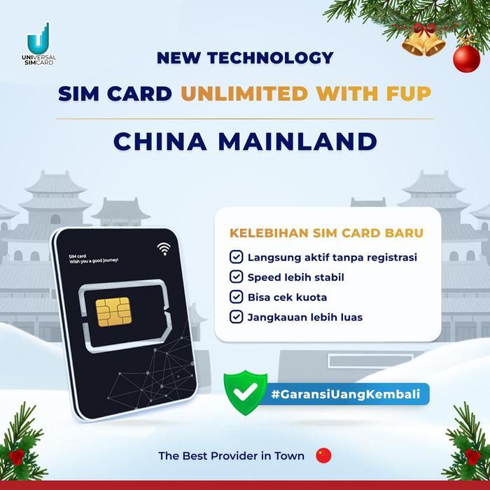 Unisim Sim card China Mainland 4-17 Hari Unlimited with FUP & True Unlimited LANGSUNG AKTIF TANPA