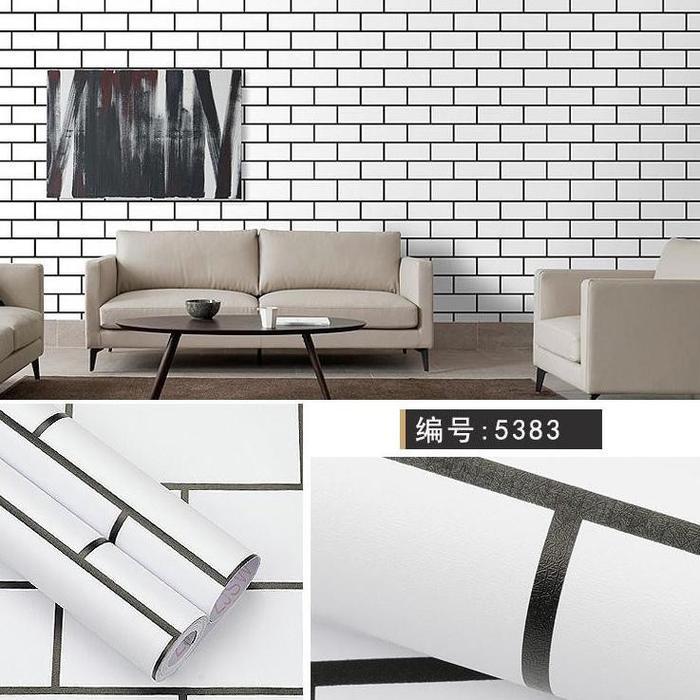 "New" Wallpaper Stiker Dinding Motif Keramik Dekorasi Ruang Tamu Kamar Cafe