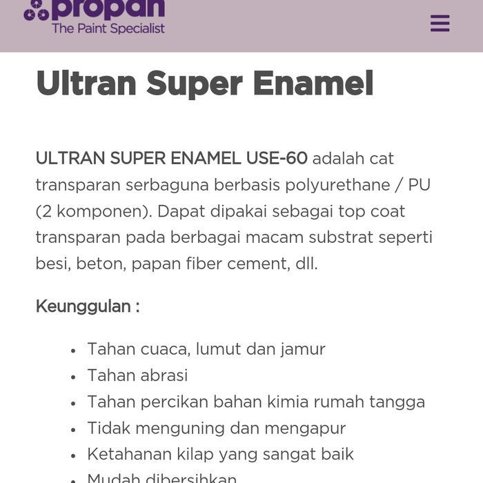Propan Use60. Ultran Super Enamel. Coating Conwood. Clear Finish Co