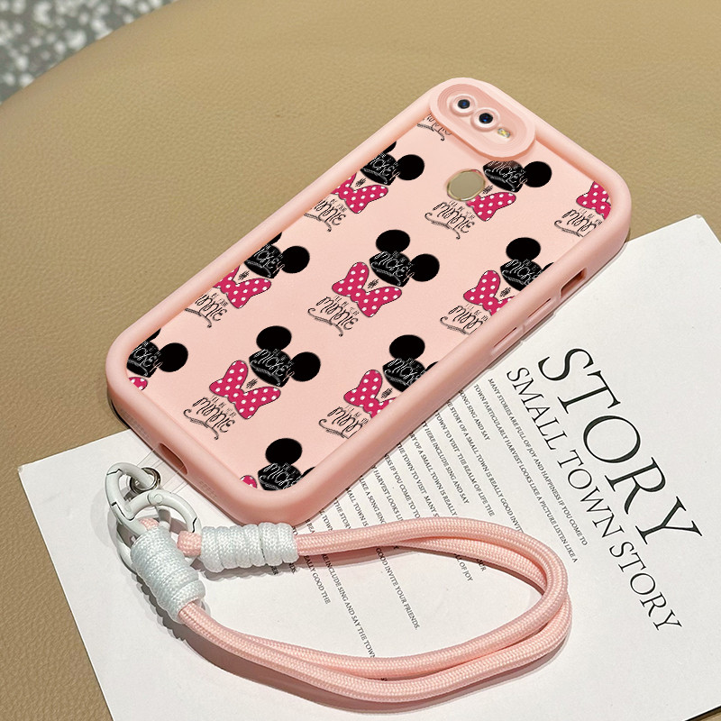 Casing Hp untuk OPPO A7 A5s A12 A12s A11K Case Casing HP Softcase Ponsel Soft Shell dengan Tali Sili