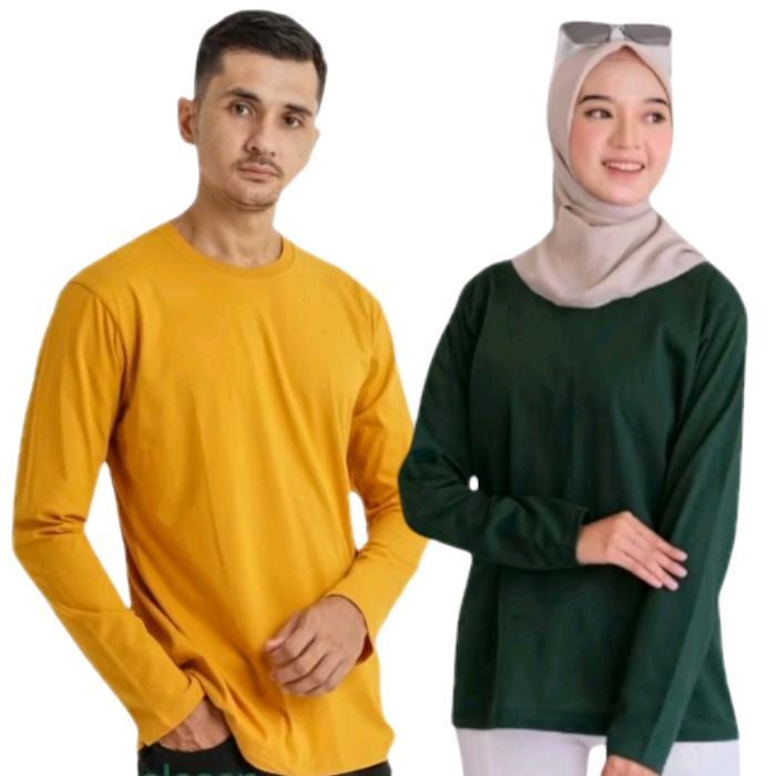MBA MY BLANK APPAREL Kaos Polos Lengan Panjang Unisex 100% Katun Combed 24s Baju Santai Couple
