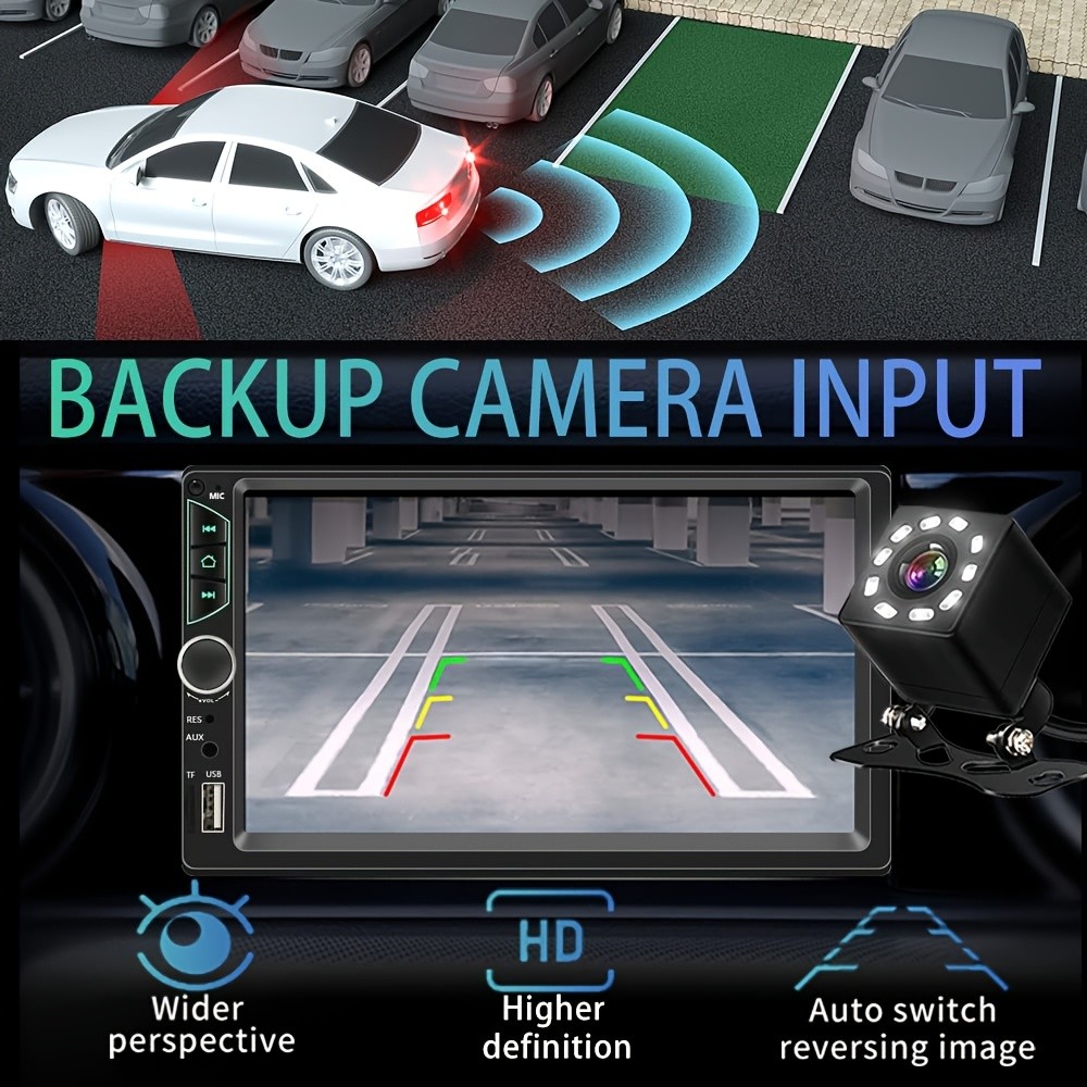 7 inch Double Din Car Stereo with Wireless Apple Carplay,Wireless Android Auto,Car Audio Receiver