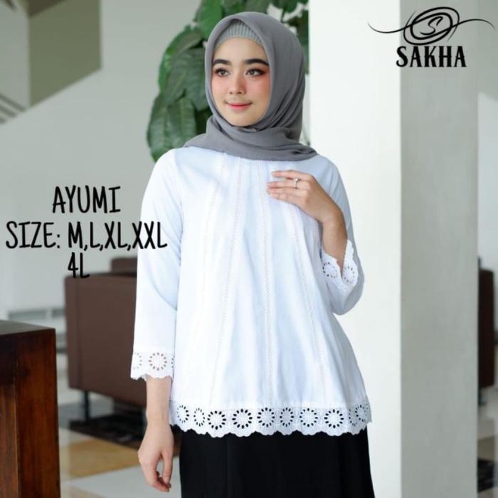 "New" Terlaris Baju Putih Kerja Jumbo Atasan Blouse Putih Wanita Toyobo Kerja PNS Kantoran Terlaris