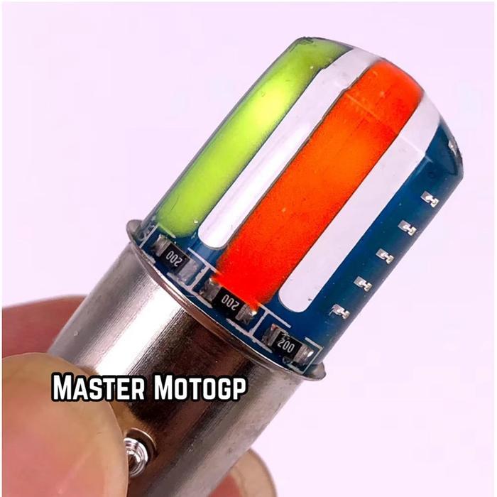 lampu stop model bulpen 7 warna Rgb stop bayonet variasi motor lampu variasi motor LED nyalah warna