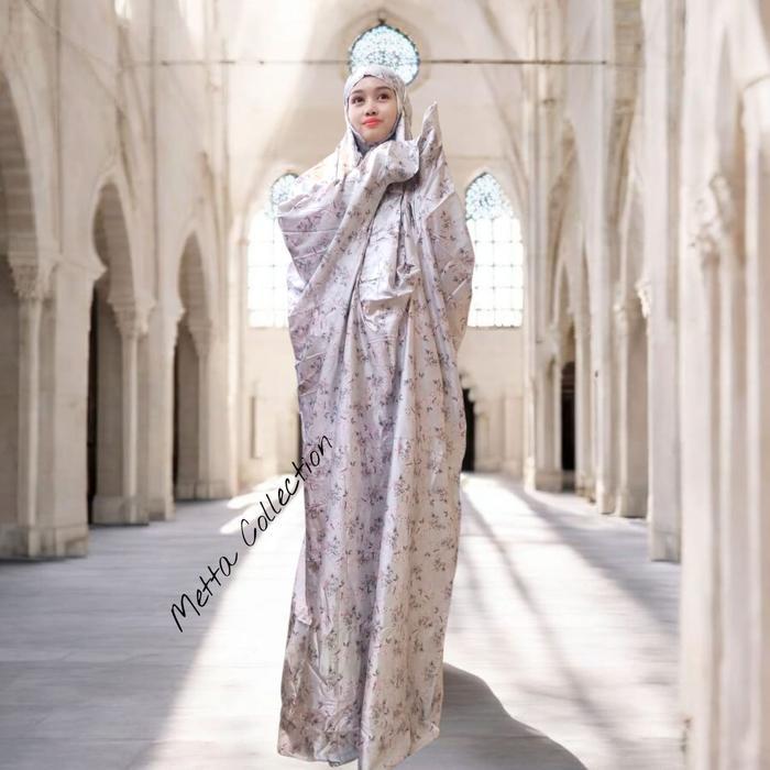 Mukena Terusan Armanii Silk Satin Print / Motif Dewasa Premium