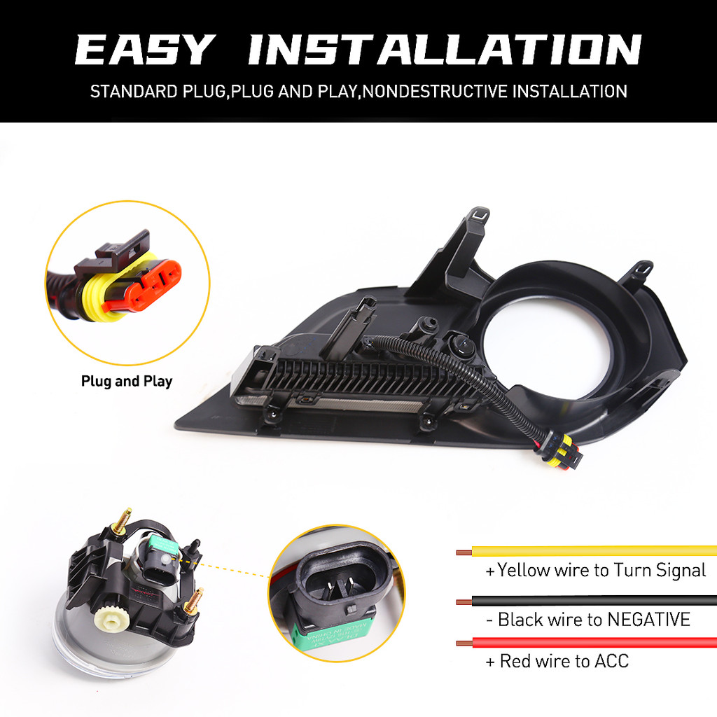 For Isuzu MU-X MUX 2015 2016 LED DRL Fog Lamp Daytime Running Light Amber Turn Signal Fog Lamp Front