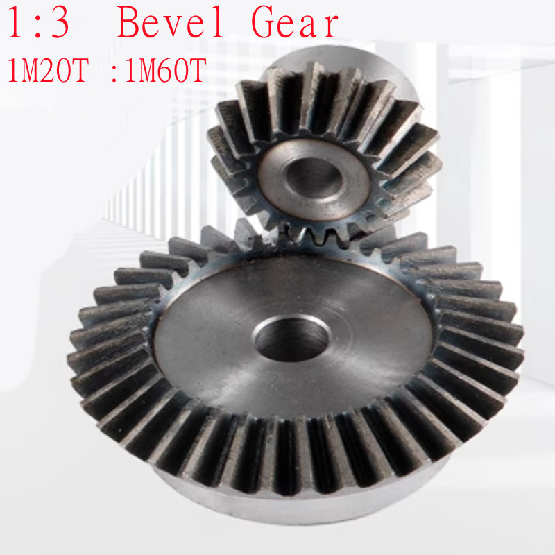 1:3 Bevel Gear 1 Modulus 20 Teeth :60 Teeth transmission / 90 degrees bore 6mm 8mm 10mm 12mm 14mm