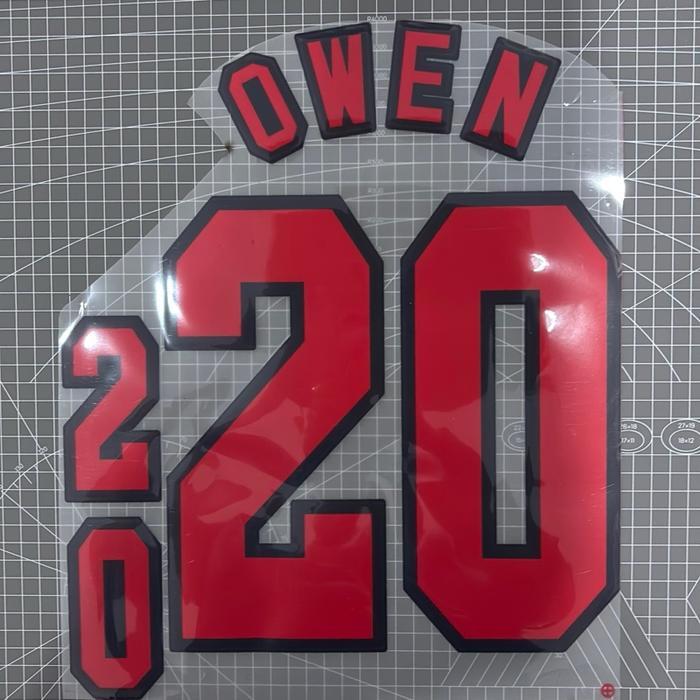 Nameset england home 1998 owen velvet flock