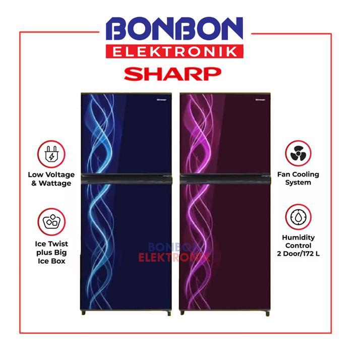 Sharp Kulkas 2 Pintu SJ-197ND-VB/VP / SJ197NDVB / SJ197NDVP - Blue