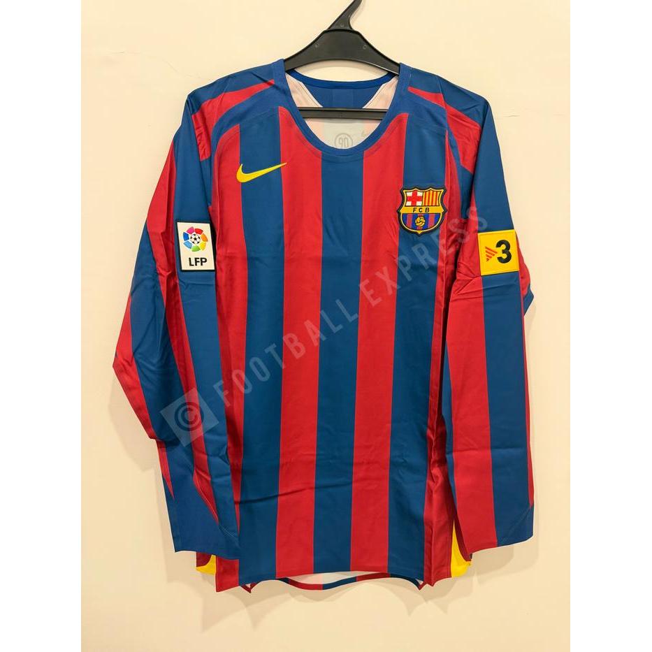 New Best Quality 100% Original Jersey Original Ronaldinho Barcelona Home Reissue Ls 2005-06