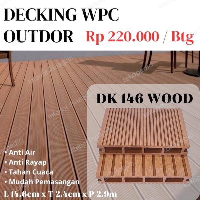 wpc decking outdoor lantai / lantai decking wpc