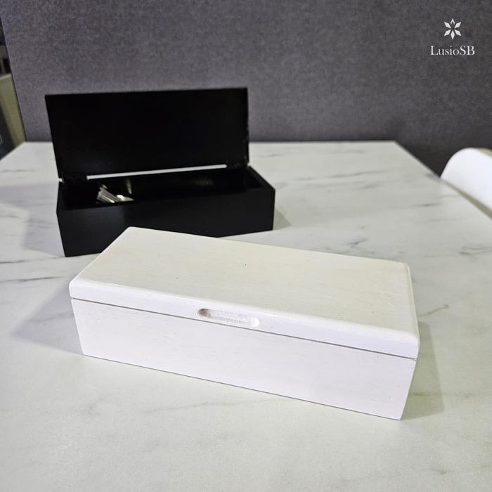 Hot Sale Lusiosb Tempat Sendok Tutup Kayu Kotak Penyimpanan