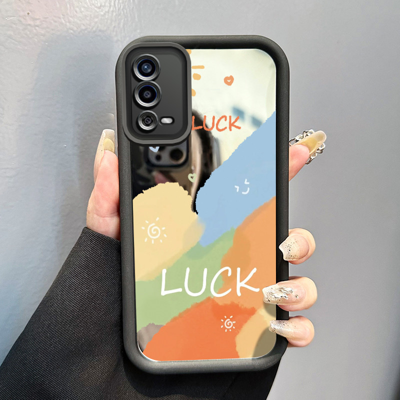 Casing Hp Untuk OPPO A55 Case Matahari dan pelangi Cermin Kasing silikon Cesing melindungi Hp kalau 