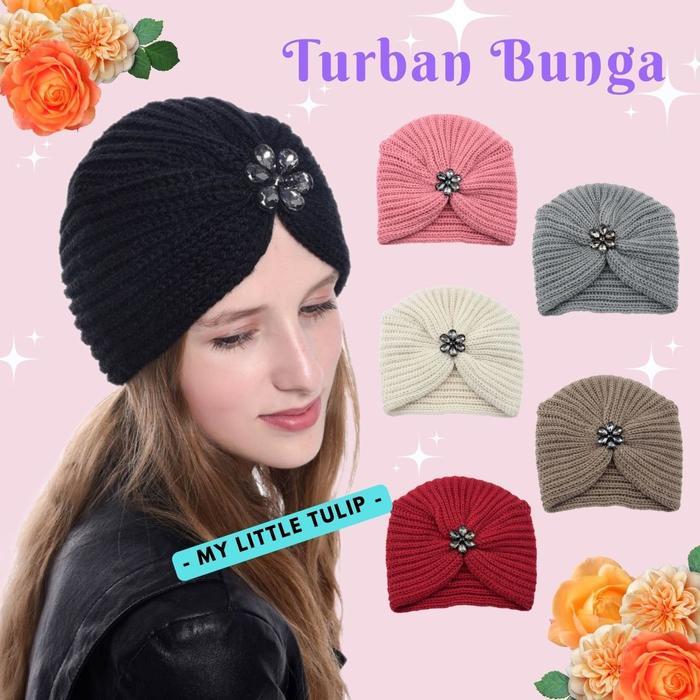 Turban Wanita / Turban Instant / Headband Bandana Rajut Wanita Tebal