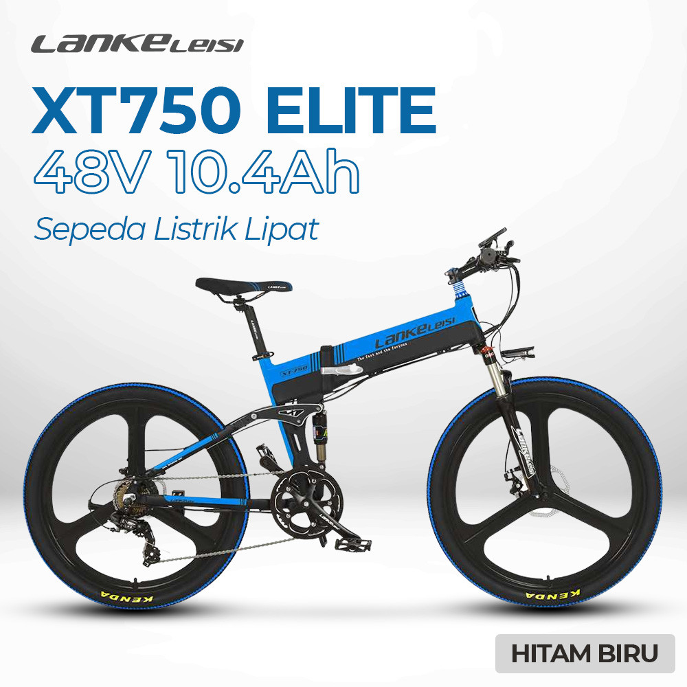 Sepeda Listrik Lipat Teknologi Hybrid Baterai Lithium 48 V, 10.4 Ah