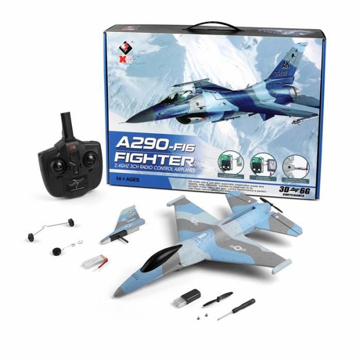 WLToys RC Pesawat A290 F16 Fighter 3D/6G 4CH 6 Axis-Gyro 2.4Ghz