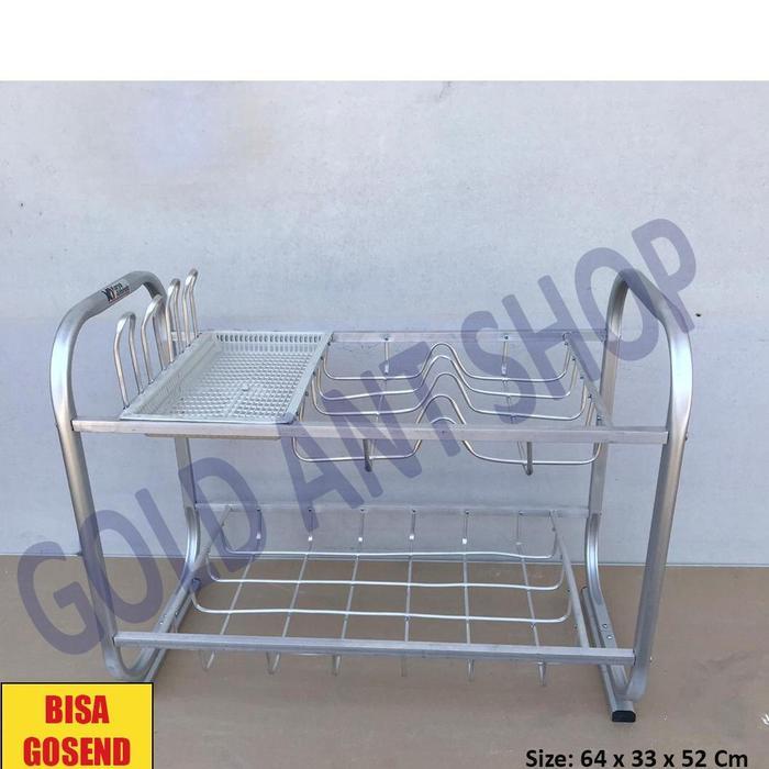 Rak Piring Aluminium 2 Susun
