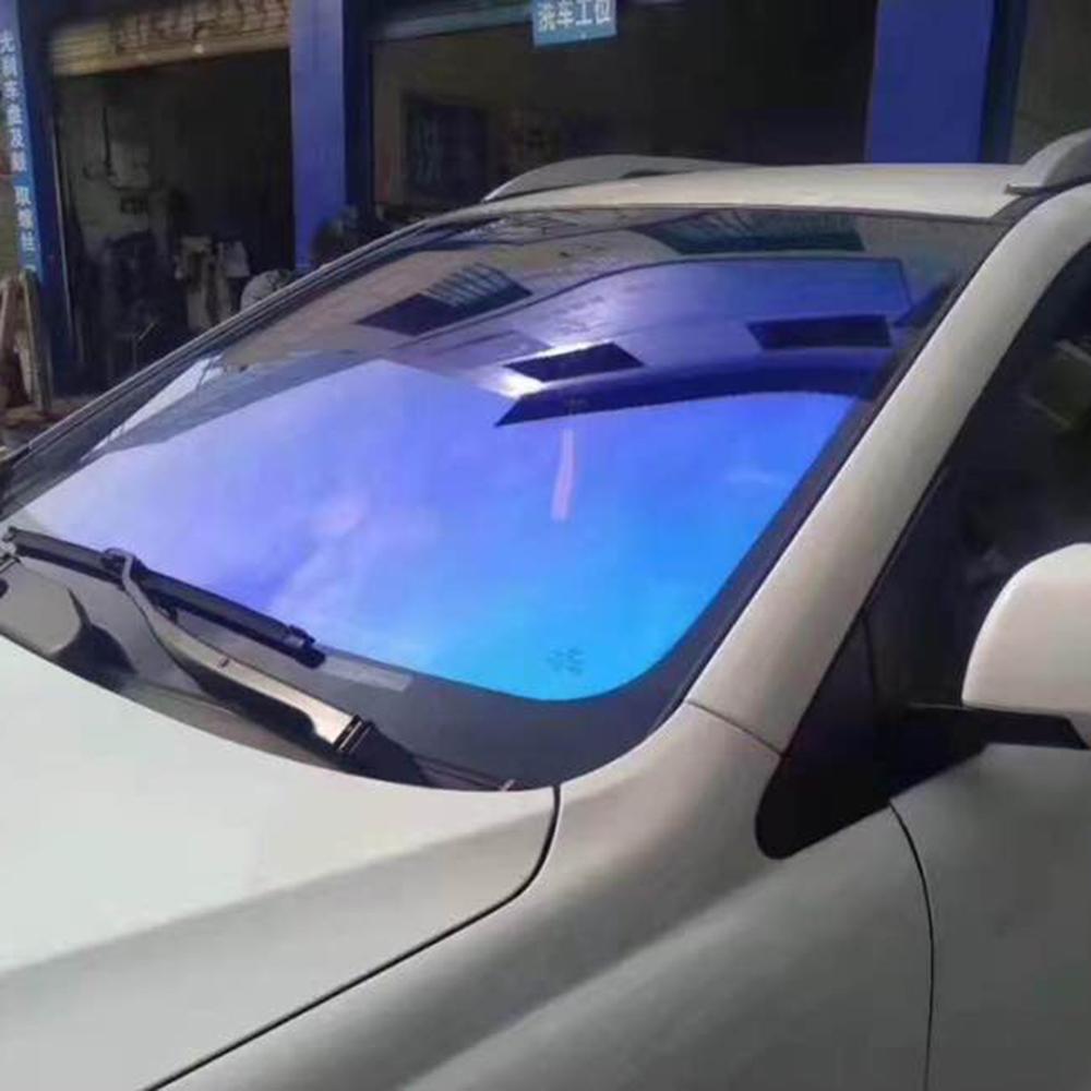 Film Surya Kaca Depan 75CM X 3M Bunglon Biru VLT 67% Warna Jendela Depan Mobil Perlindungan Warna Ka