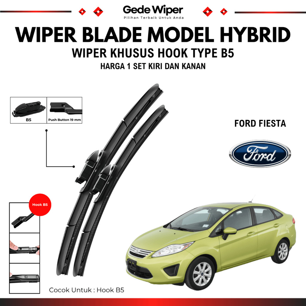 Wiper Ford Fiesta Hybrid Kaca Depan Mobil
