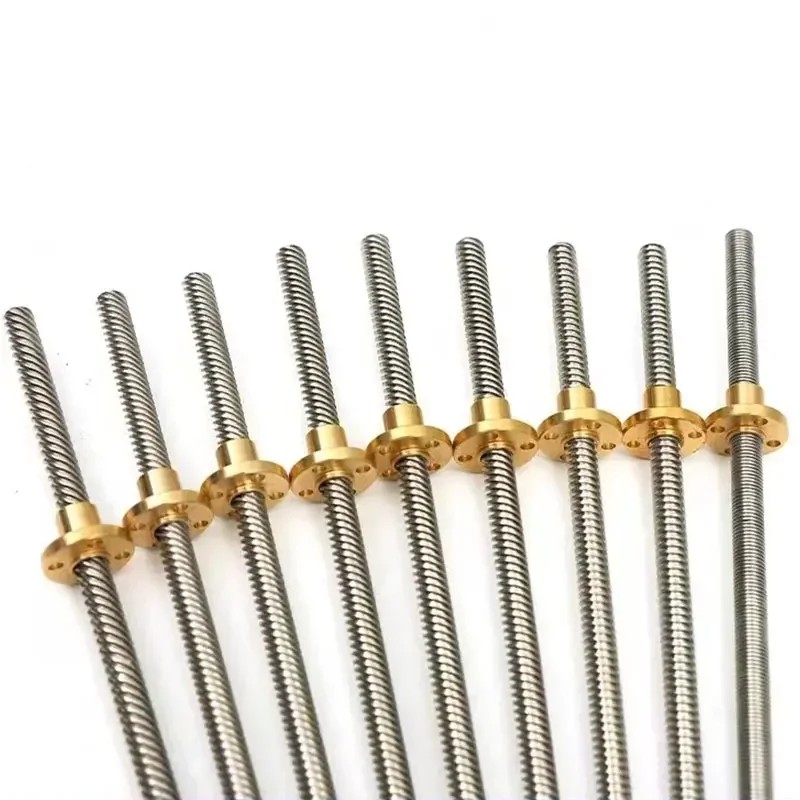 T10 lead screw Left-hand thread lead 2mm 304 stainless steel T10 trapezoidal reverse left-hand screw