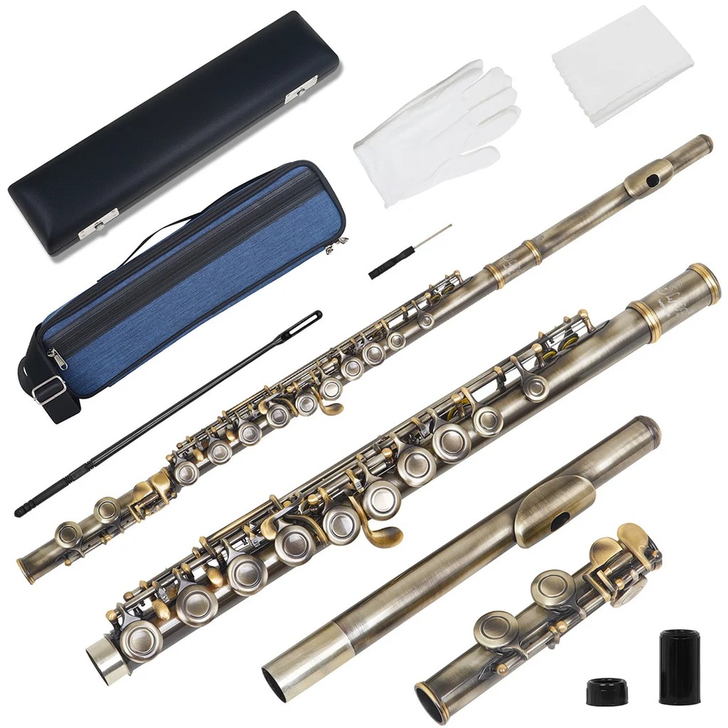 SLADE 16 Closed Holes Flute C Key Cupronickel Concert Transversal Flute Flute Woodwind Instrument