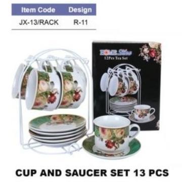 HOME TEA SET CANGKIR DAN LEPEK SET 6 MOTIF TULIP