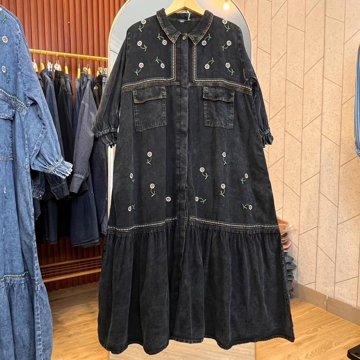 Gamis Jeans Wanita Dewasa Tunik Jeans Wanita Premium Tunik Denim Premium Good Quality