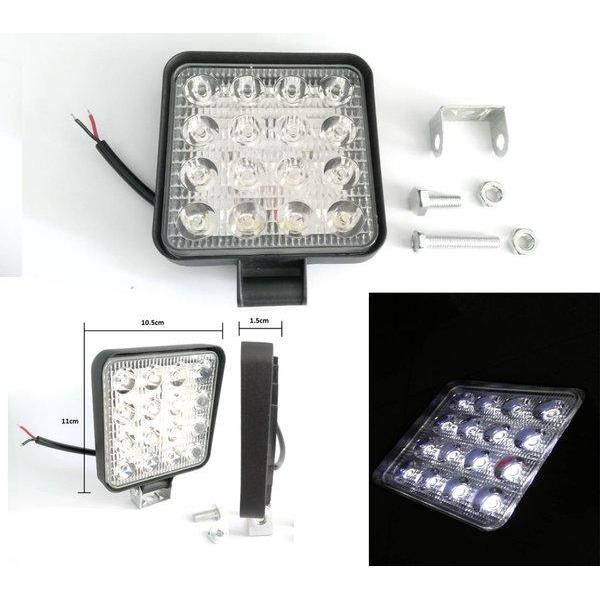 LAMPU TEMBAK MOBIL LED 48 WATT 16 TITIK LAMPU SOROT KOTAK